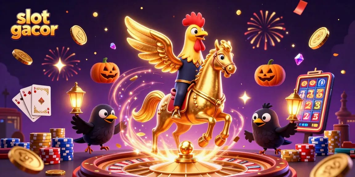 Experience thrilling wins with slot gacor in a vibrant casino scene filled with festive energy.