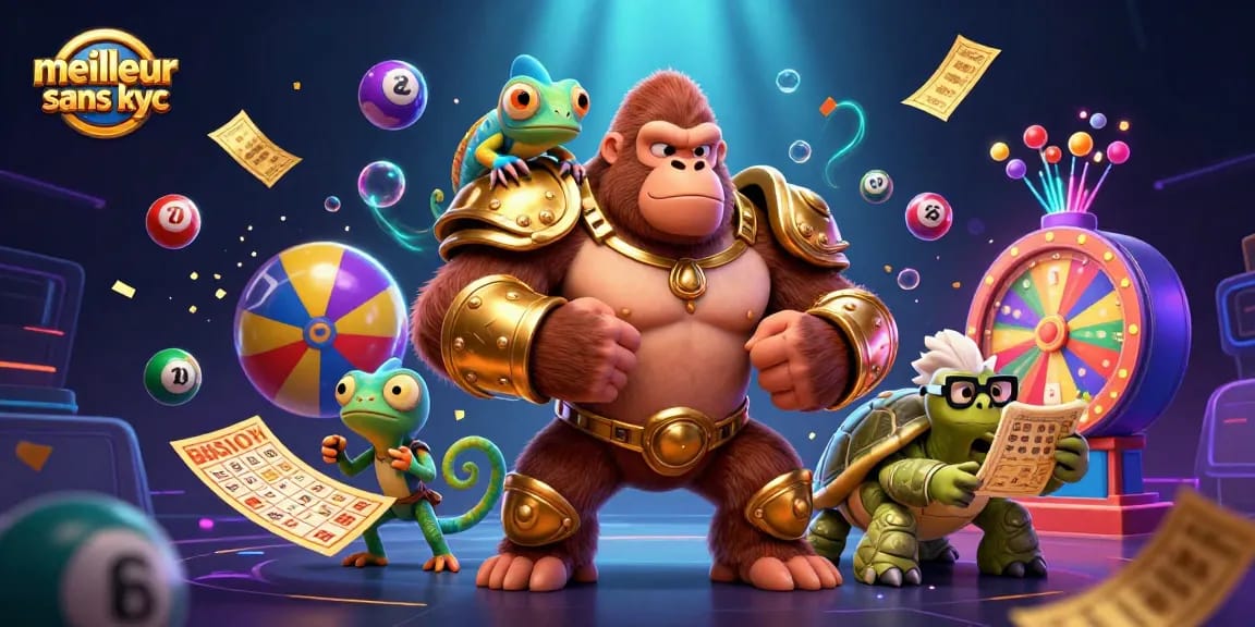 Jouez dans le meilleur casino sans KYC avec un gorille puissant et une ambiance captivante.