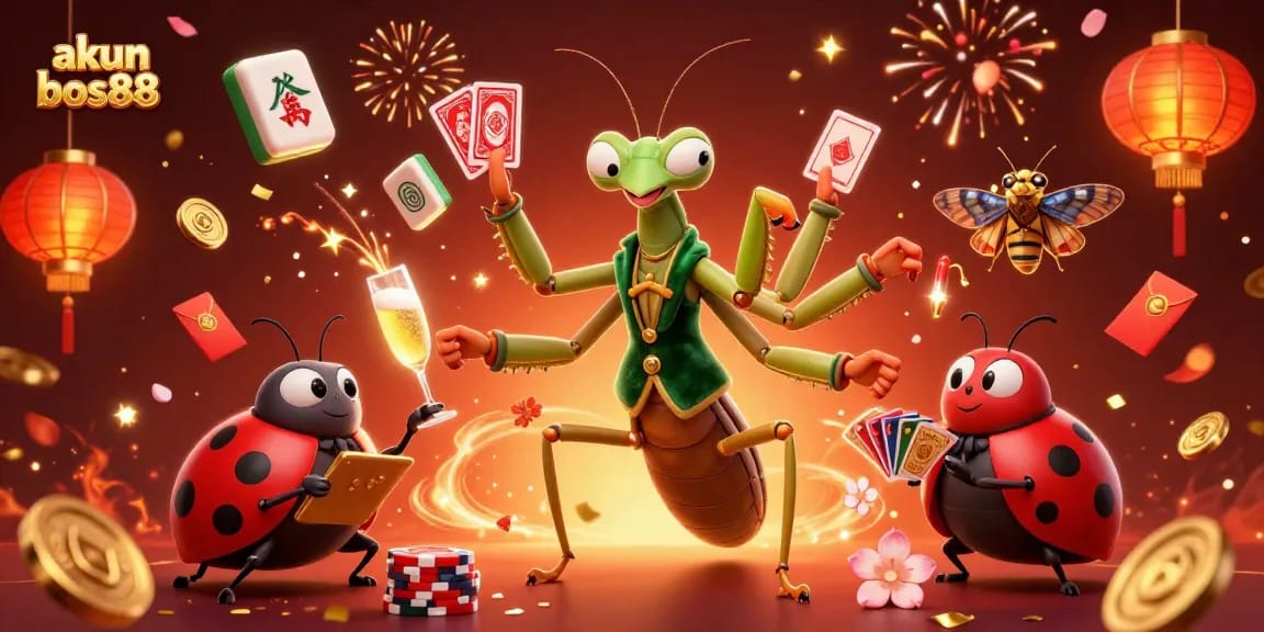 Experience the excitement of akun bos88 as a vibrant scene unfolds with colorful casino elements and characters.