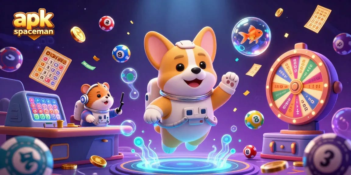 Play apk spaceman in a vibrant space-themed casino with lively characters and engaging elements.