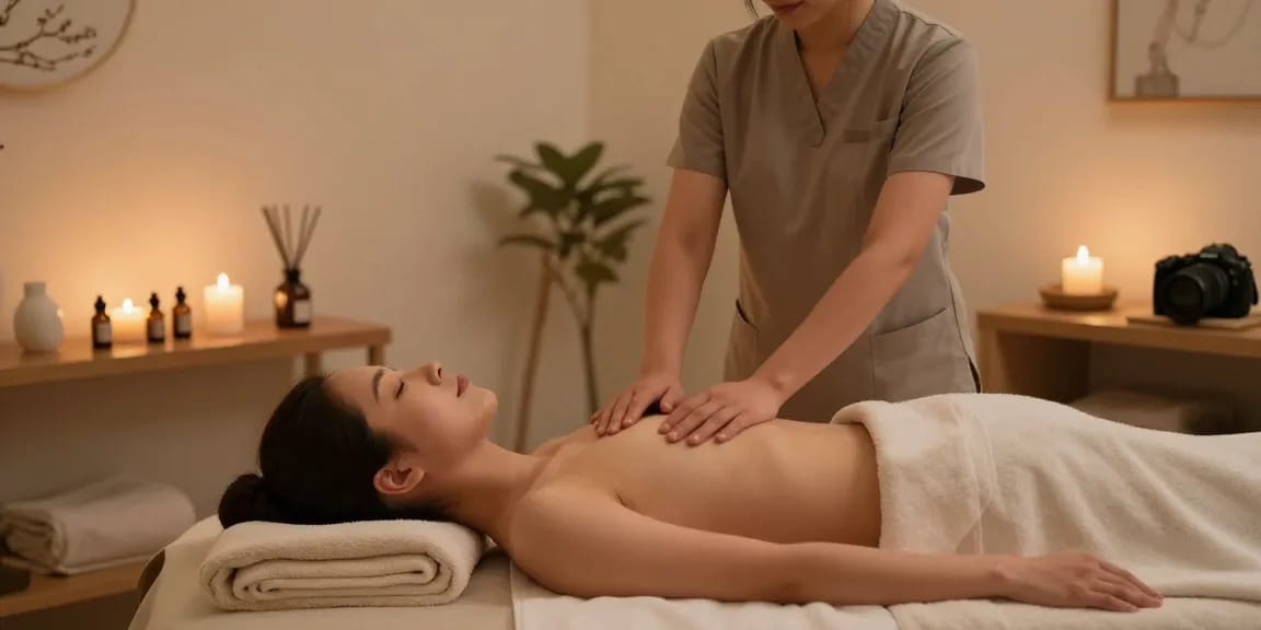 부천출장안마 서비스를 제공하는 현대적인 마사지 스튜디오의 편안한 분위기