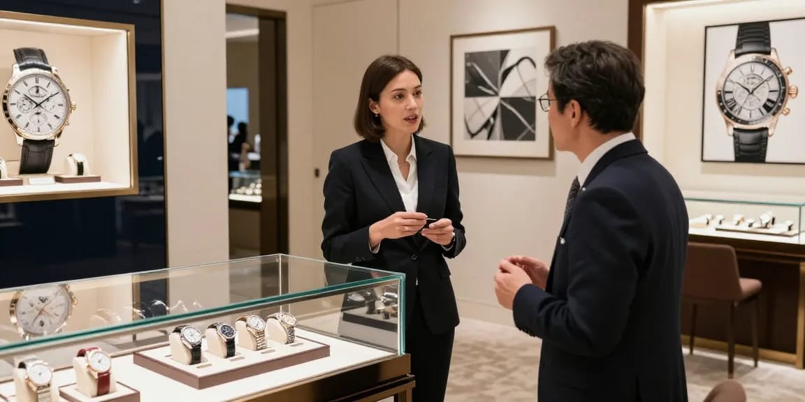 Replica watches displayed elegantly in a luxury retail environment, showcasing high-quality craftsmanship and design.