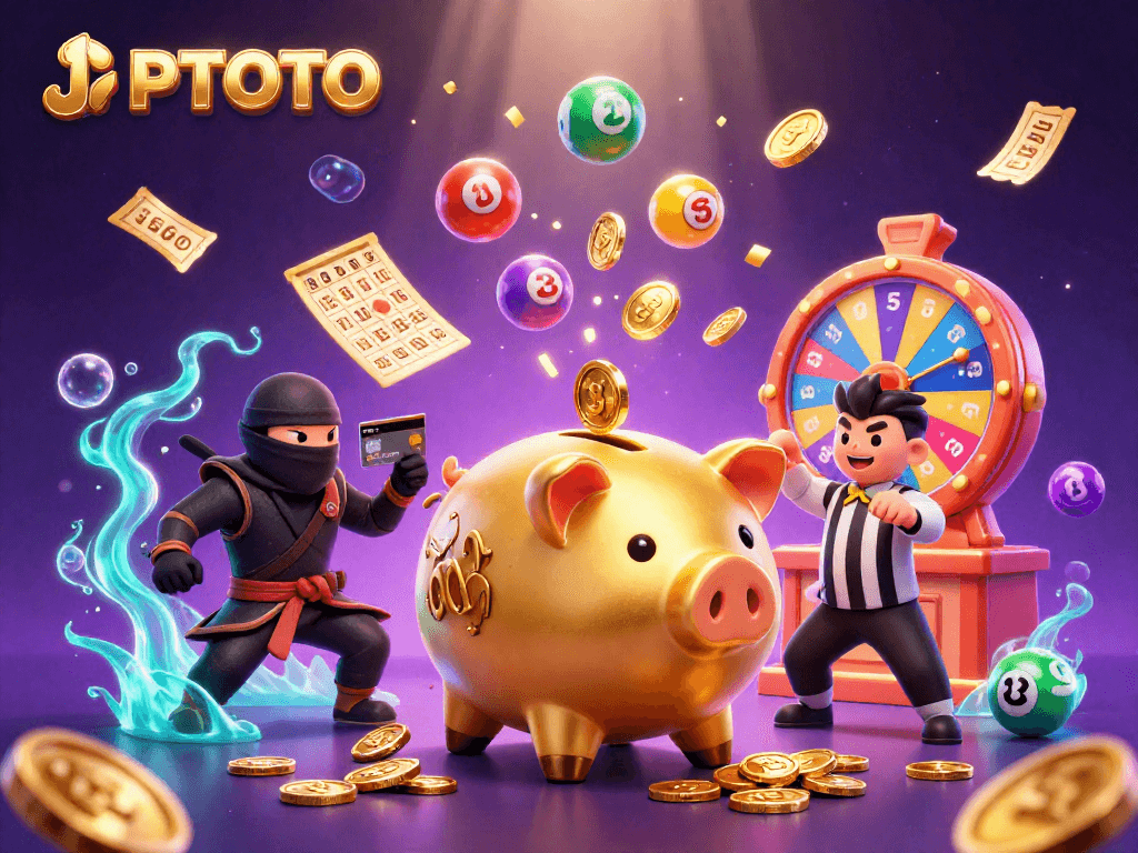 Experience the dynamic games of JPTOTO with vibrant colorful elements and exciting characters.