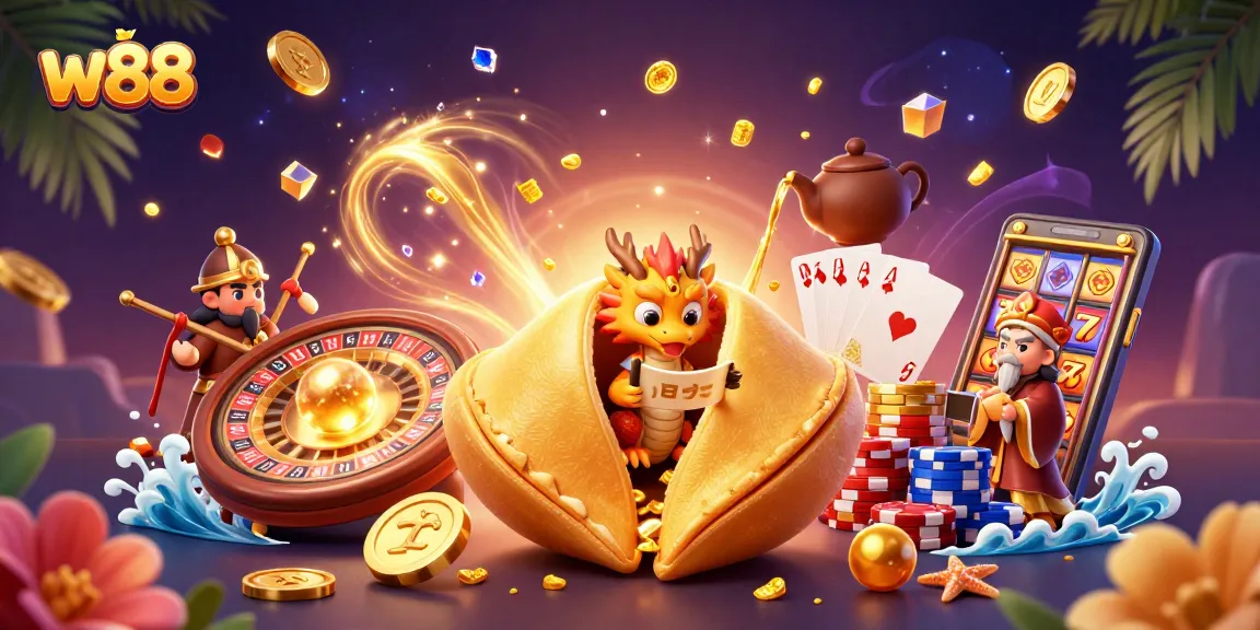 Cá cược w88 mang lại cơ hội với những con rồng thông thái và bánh quy vàng trong sòng bài.