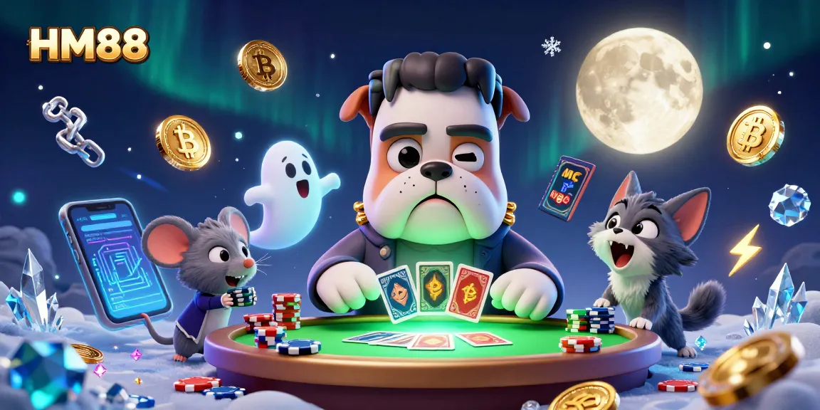 Engage in thrilling gameplay at HM88 with a unique Frankenstein bulldog dealer and ghostly elements.