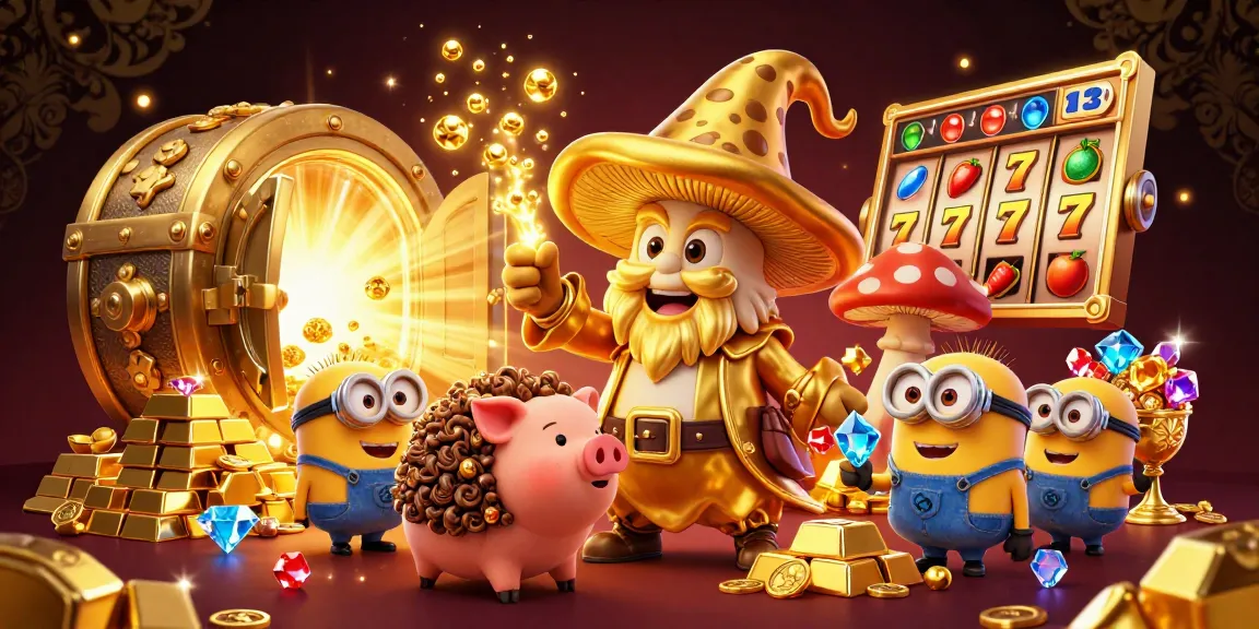 Experience the allure of slot bonuses with magical treasures in this vibrant casino illustration.