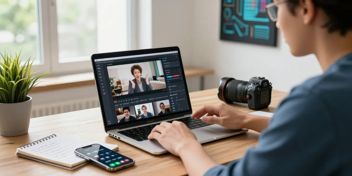 Video prompt AI generator in a vibrant workspace, showcasing efficient video analysis and transformation.