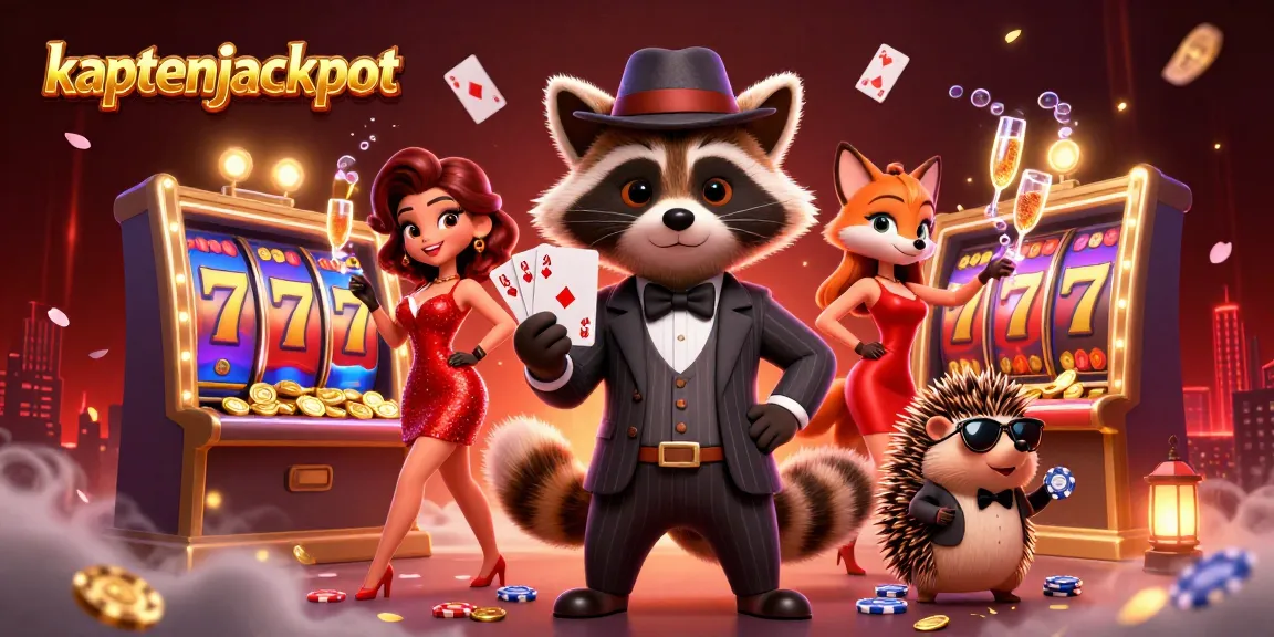 Engage with the excitement of kaptenjackpot as suave characters celebrate a thrilling casino win!