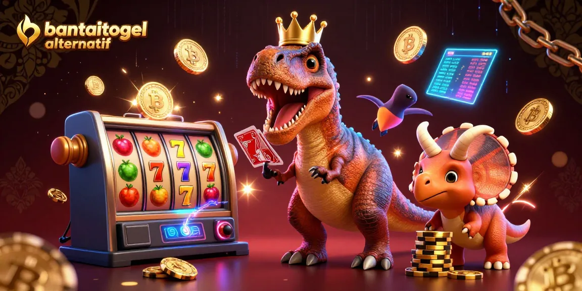 Engage in thrilling slot gameplay with bantaitogel alternatif showcasing animated characters and vibrant casino elements.