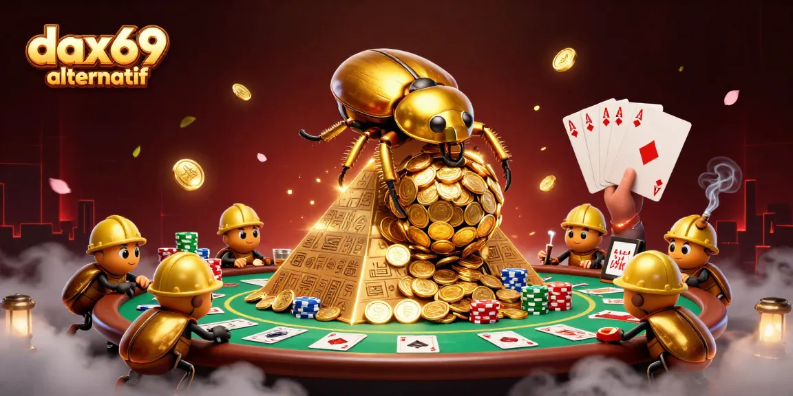 Permainan dadu 3D di dax69 alternatif dengan koin emas dan simbol kasino, menunjukkan pengalaman yang menyenangkan.