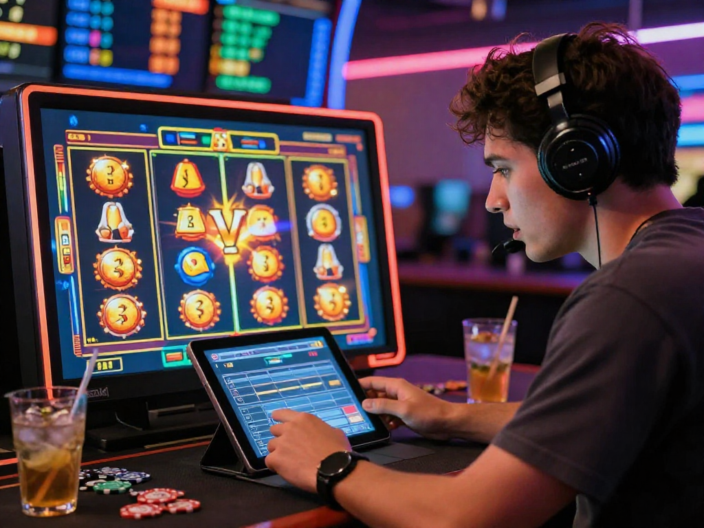 Engaged player exploring login togel on a vibrant online gaming platform, captivated by exciting slot games.