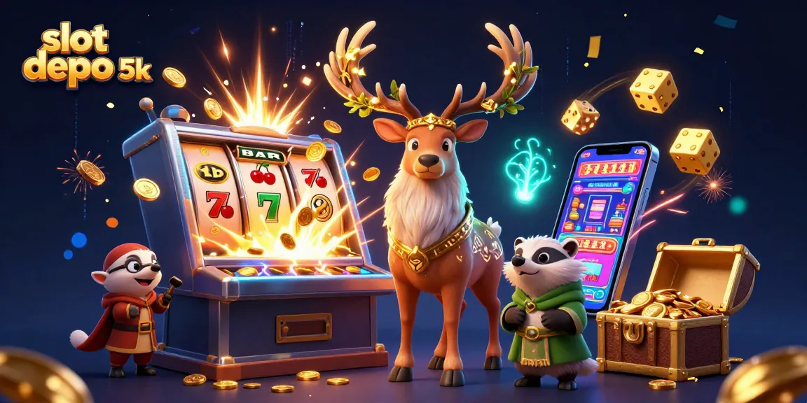 Experience excitement with slot depo 5k leading to potential wins amidst vibrant casino elements.