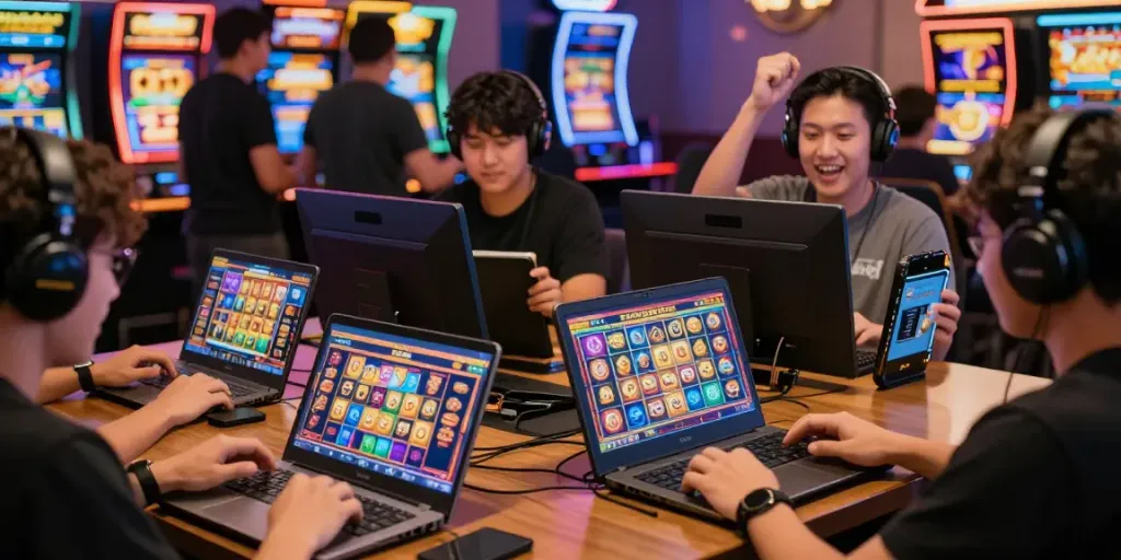 Players exploring various slot resmi games online in an engaging gaming environment.