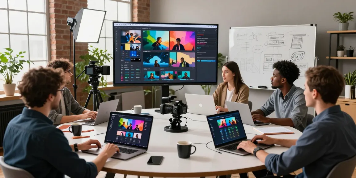 Collaborative creators using Seedance 2.0 for dynamic video generation in a modern studio