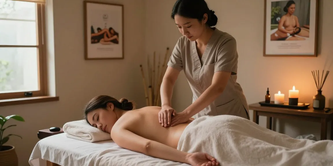 부천출장마사지 service with a professional therapist offering a soothing massage in a tranquil home environment.