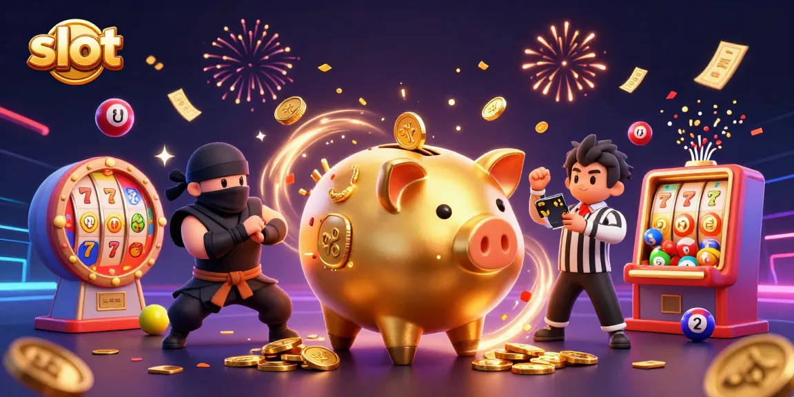 Spin vibrant slot reels with golden characters and colorful lottery elements creating excitement.