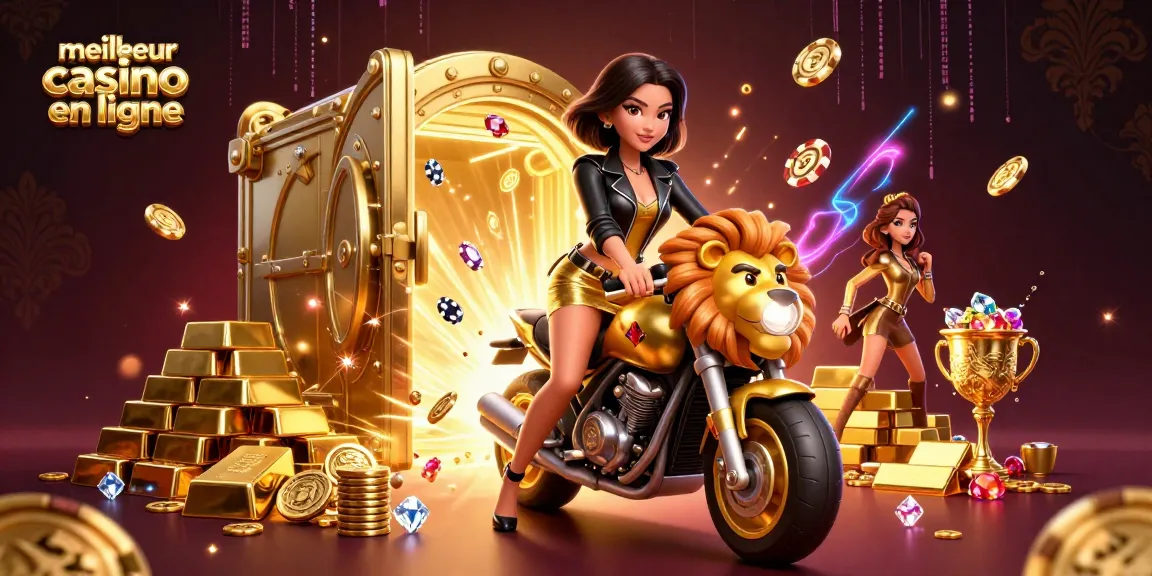 Découvrez l'excitation du meilleur casino en ligne avec des illustrations vibrantes mettant en avant des éléments de jeu dynamiques et des visuels riches.