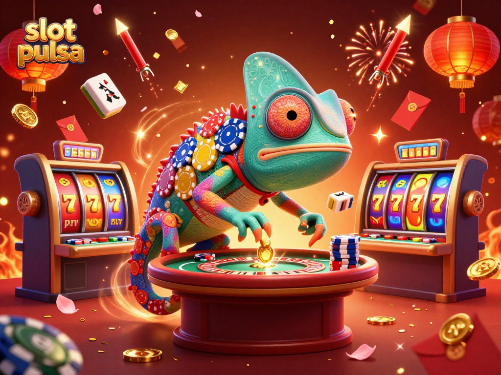 Engage in thrilling slot pulsa games with vibrant visuals and a lively casino atmosphere.