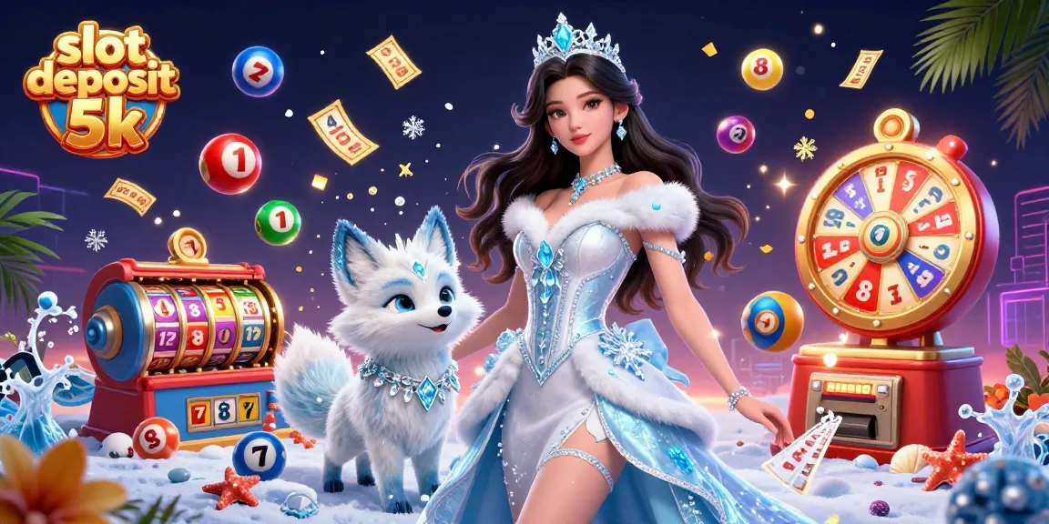 Engage in exhilarating spins with slot deposit 5k, featuring vibrant elements and a captivating scene.