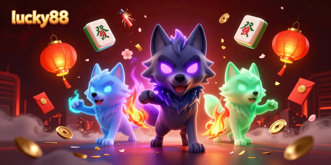 Engage in thrilling gameplay with lucky88, featuring mystical wolves in a vibrant casino atmosphere.