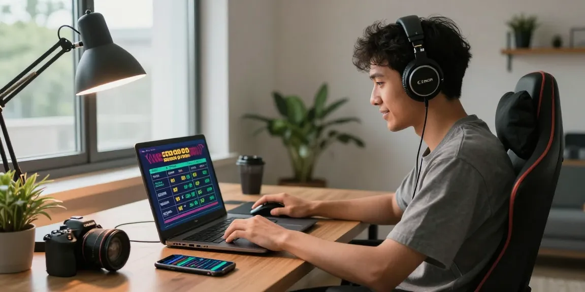 Engaged user on a laptop exploring a trusted 토토사이트 in a cozy home office setting.