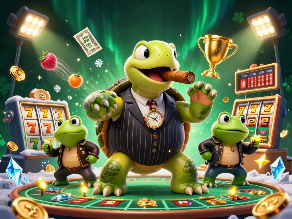Experience the sweet victory of the Integrated Cooker Hood jackpot with cartoon turtle mobsters in action!