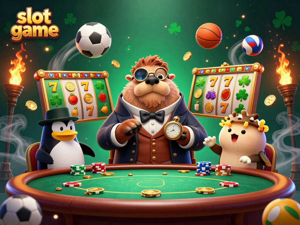 Experience an exhilarating slot game with a jolly walrus, penguin dealer, and pufferfish in vivid underwater action.