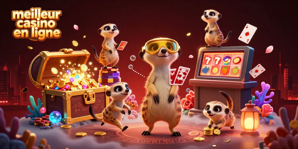 Jouer au meilleur casino en ligne avec des suricates dans une scène dynamique et colorée.