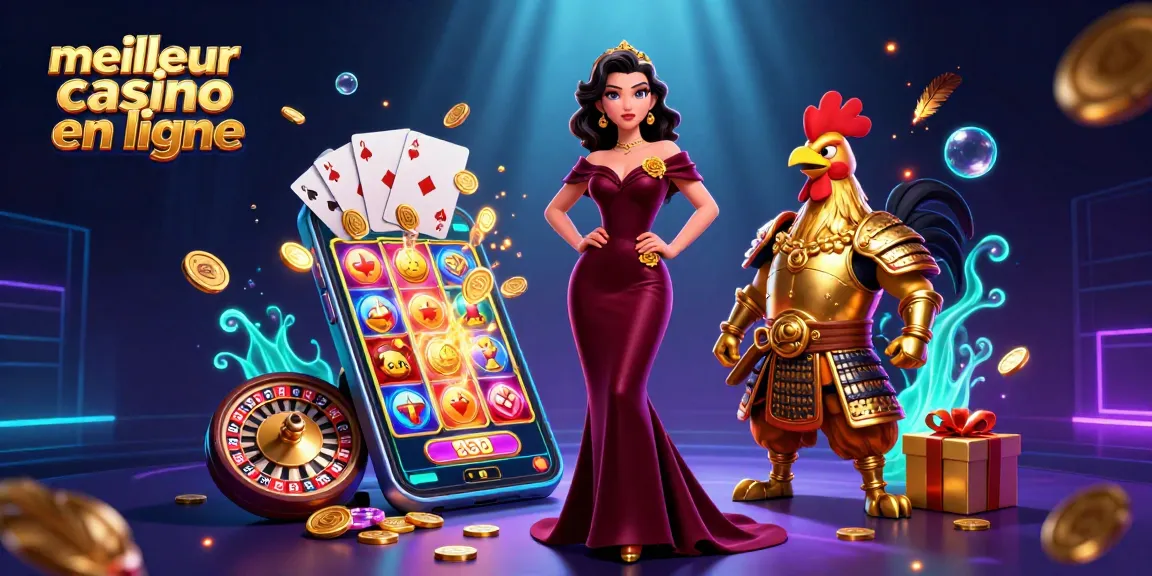 Gagnez gros chez meilleur casino en ligne avec des rouleaux tournants et des pièces d'or en illustration 3D