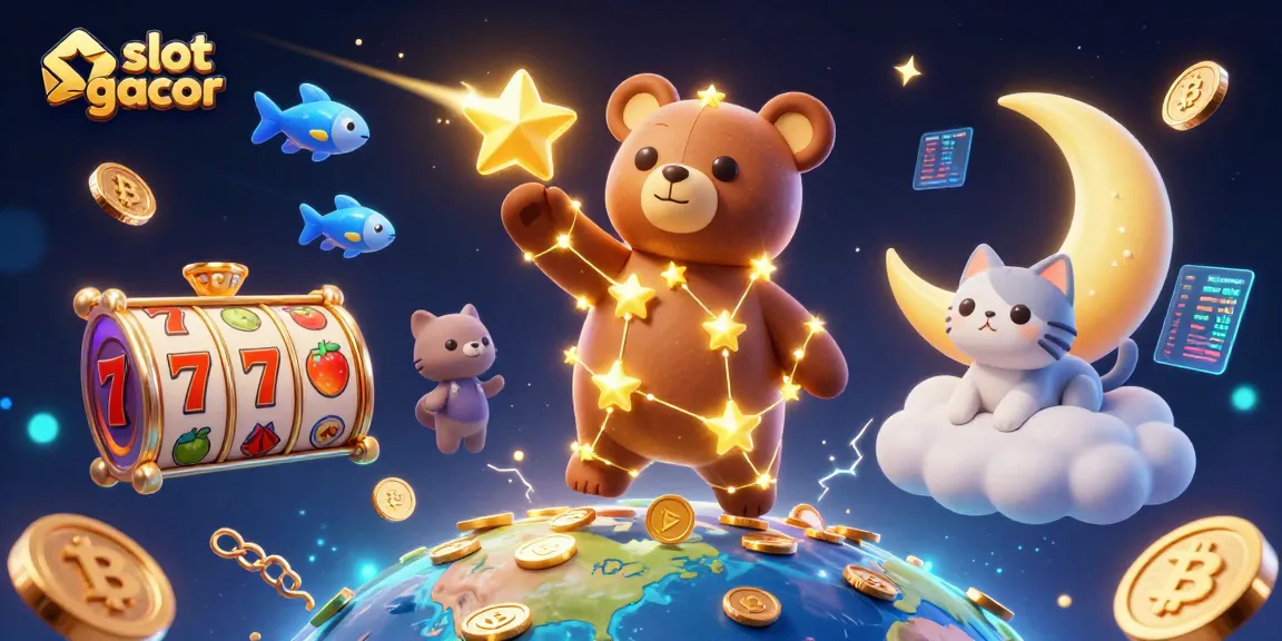 Enjoy thrilling slot gacor gameplay with vibrant visuals of casino symbols and characters.