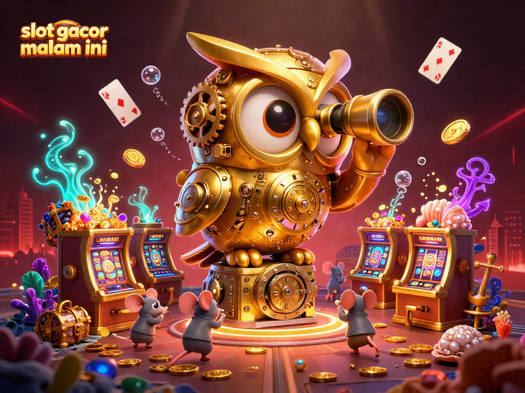 Experience thrilling action with slot gacor malam ini in a vibrant, casino-inspired 3D illustration.
