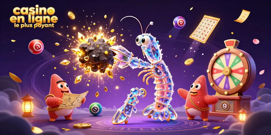 Illustration dynamique du casino en ligne le plus payant avec un samouraï et une étoile de mer, illustrant des gains dorés.