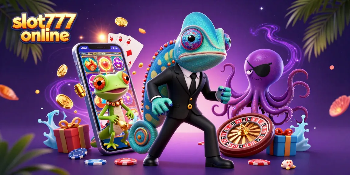 Spin to win with slot777 online in this vibrant 3D casino scene full of thrilling elements.