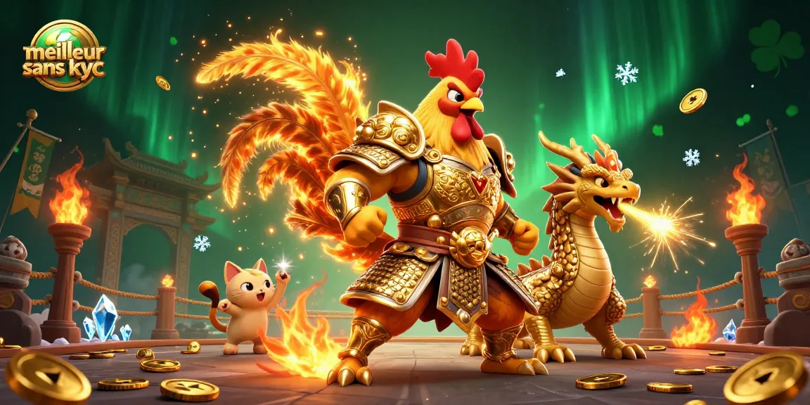 Illustration captivante avec le meilleur casino sans KYC mettant en scène des personnages de jeu animés.