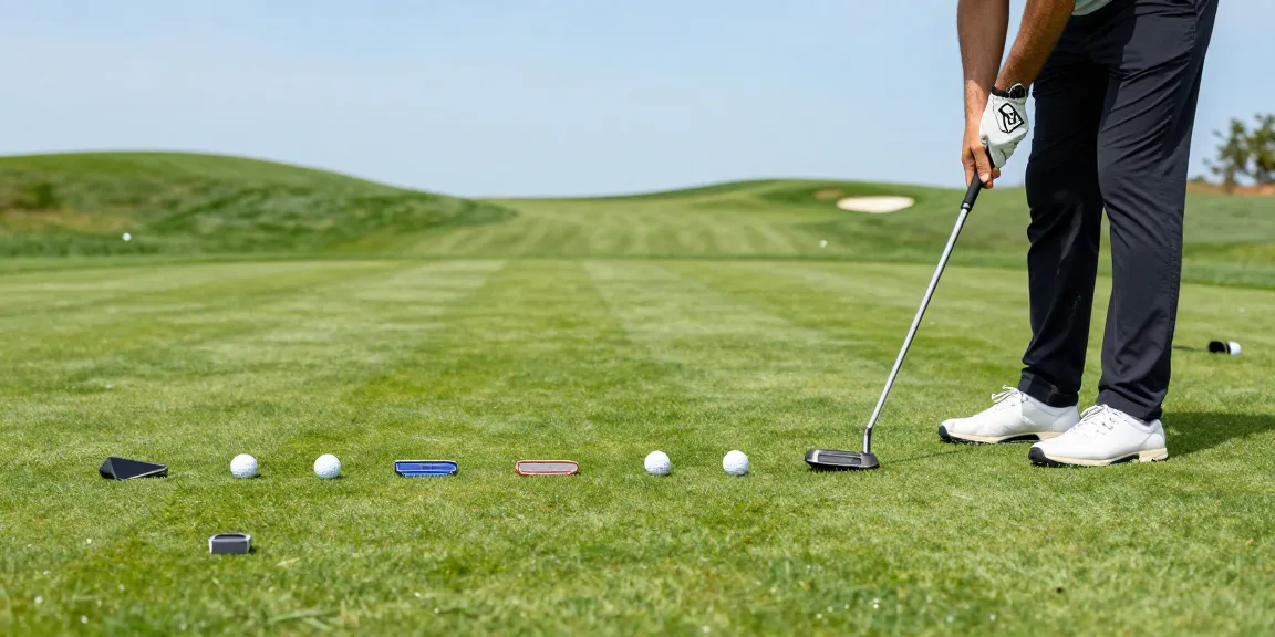 Ulasan https://puttperfection.com/putter-reviews dengan pemain golf berlatih menggunakan putter di lapangan.